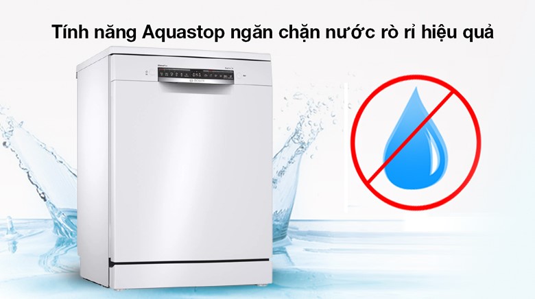 •	Công nghệ Aquastop cho phép máy rửa bát gia đình SMS4HAW48E Serie 4 