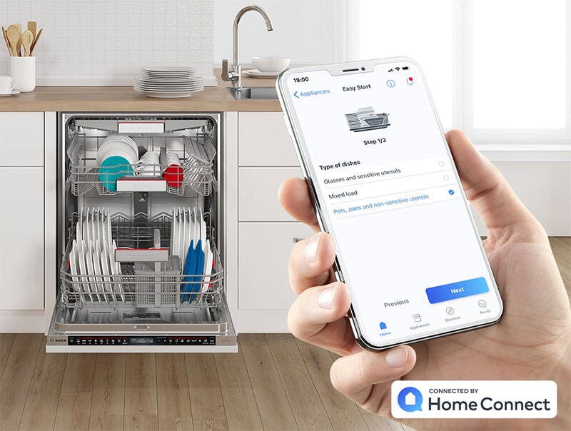 Home Connect, máy rửa bát được kết nối với điện thoại thông minh