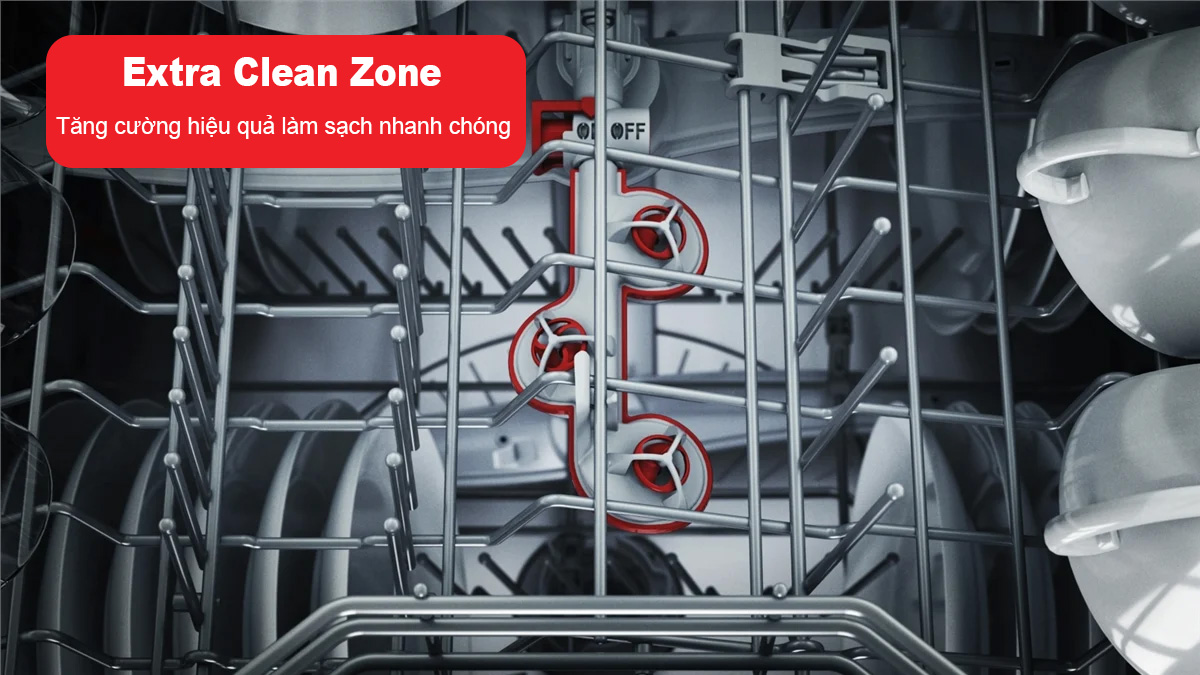 extra clean zone trên máy rửa bát bosch sms4hdi52e