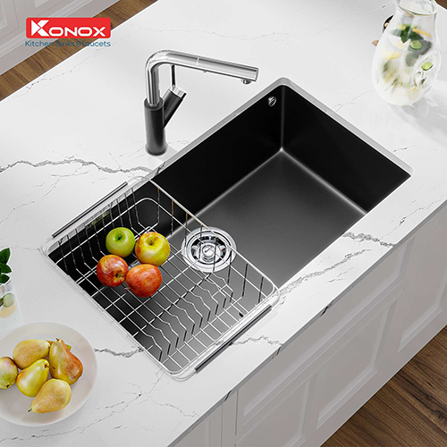 Chậu rửa bát Konox Granite Sink Naros 760S – Black